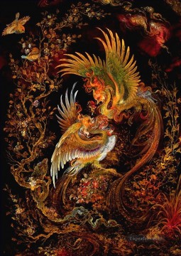 phoenix Persian Miniatures Fairy Tales Oil Paintings